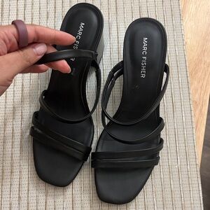 Marc Fisher Black Strappy Heels
